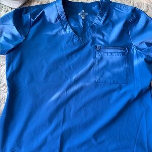 Med Couture Blue Scrub Top
